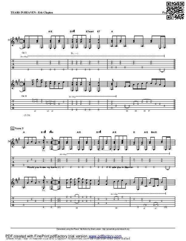 Trang 6 của Sheet nhạc PDF bài hát Tear in heaven - Eric Clapton, Intro:Would you  know my  name