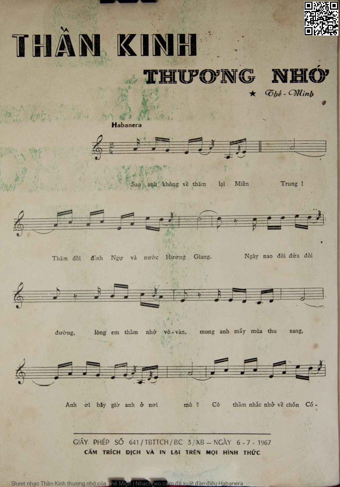 Trang 2 của Sheet nhạc PDF bài hát Thần Kinh thương nhớ - Thế Minh, Sao anh không về thăm lại  miền Trung. Thăm đồi Đỉnh  ngự và nước  Hương Giang