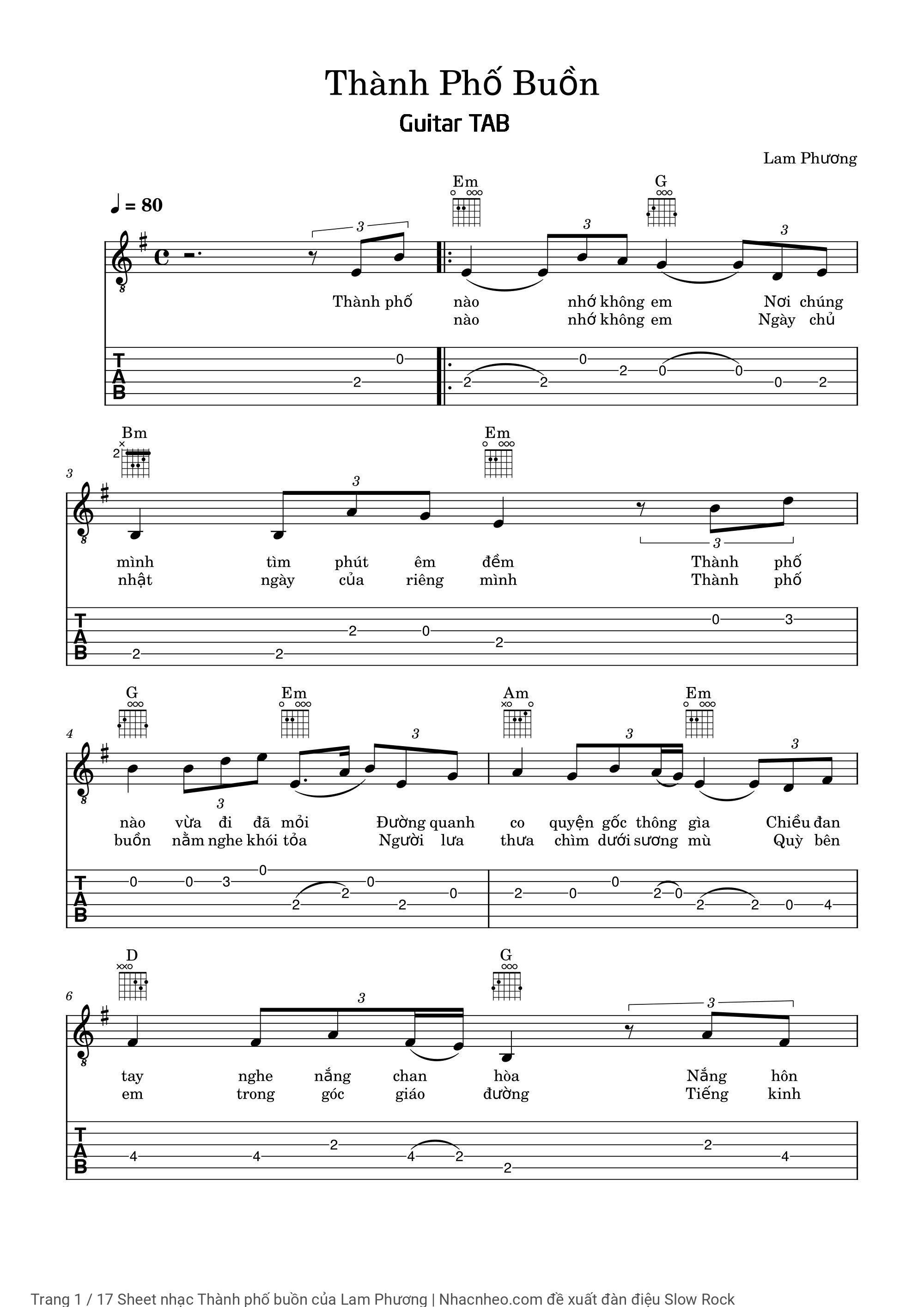 Có sheet Piano solo và sheet Guitar Tab bên dưới, Trang 1