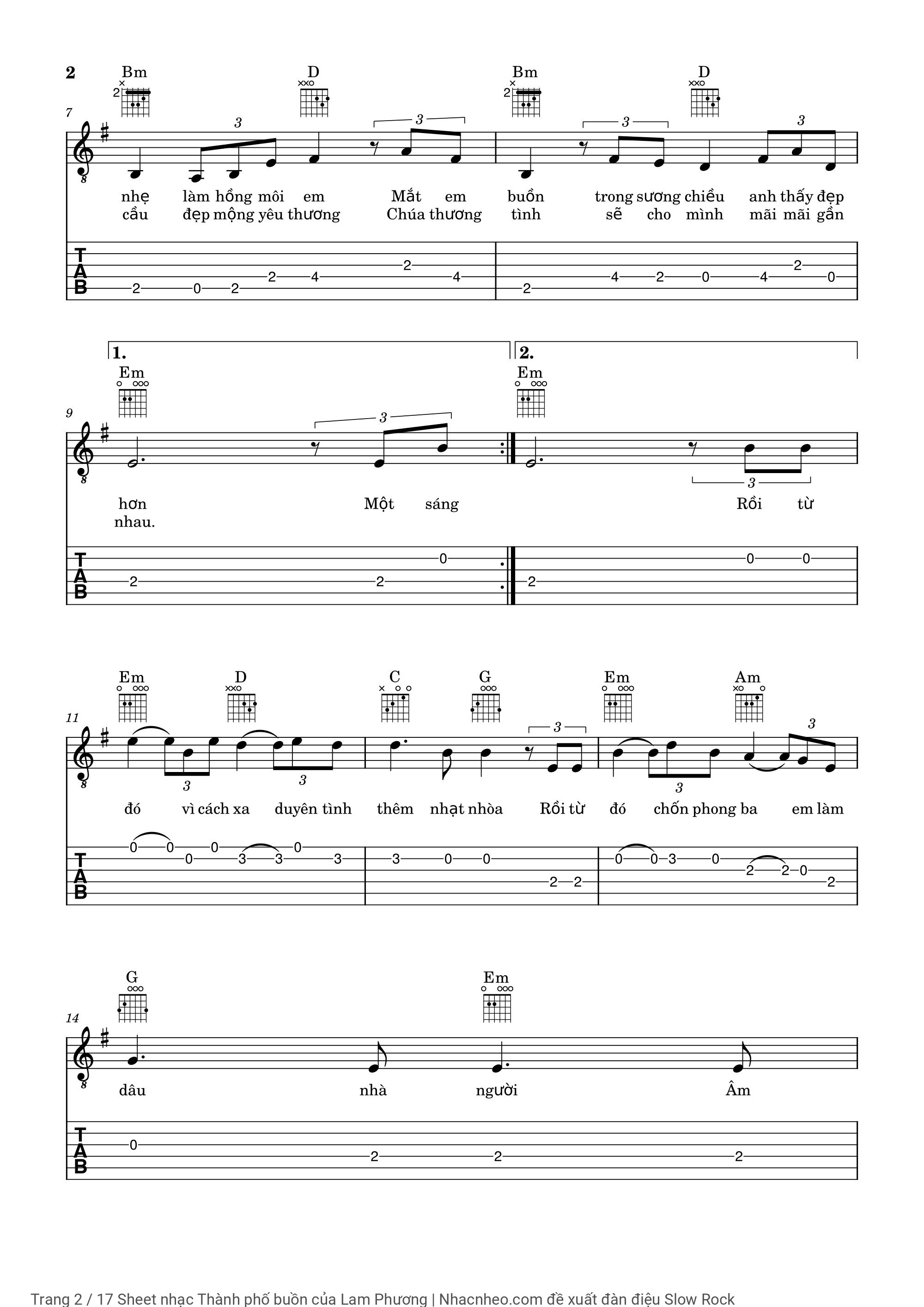 Có sheet Piano solo và sheet Guitar Tab bên dưới, Trang 2