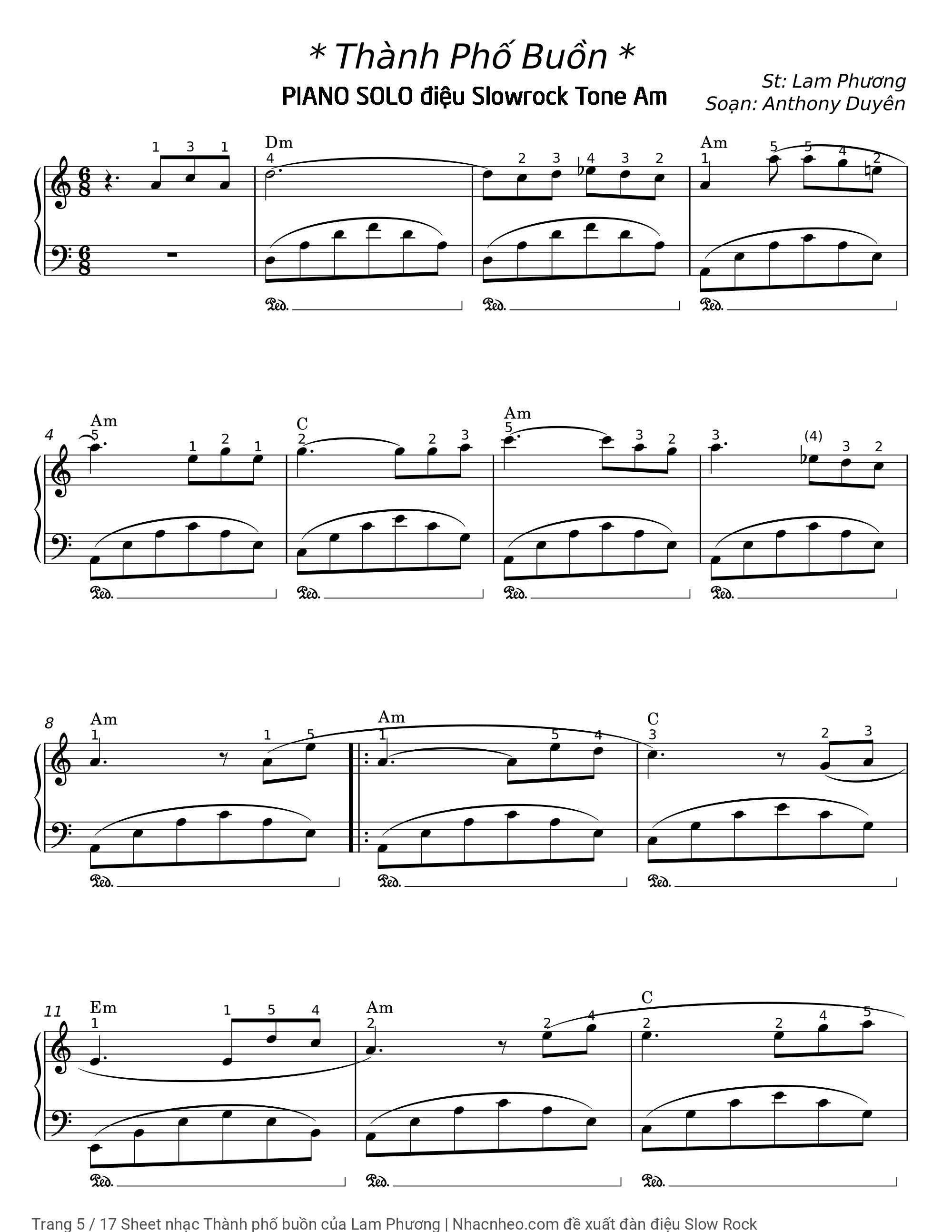 Có sheet Piano solo và sheet Guitar Tab bên dưới, Trang 5