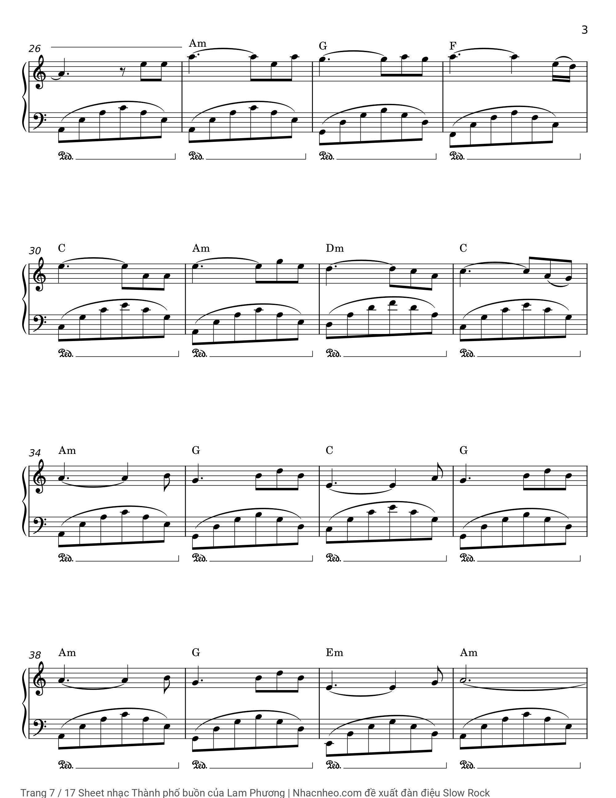 Có sheet Piano solo và sheet Guitar Tab bên dưới, Trang 7