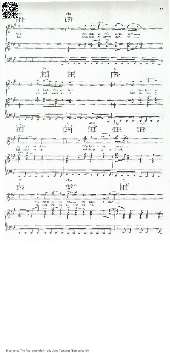 Trang 2 của Sheet nhạc PDF bài hát The final countdown - Joey Tempest (Europe band), Intro:  /.  1. We