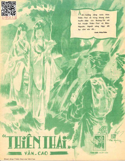 Trang 1 của Sheet nhạc PDF bài hát Thiên thai - Văn Cao, 1.  Tiếng ai hát chiều nay vang lừng trên sóng. Nhớ Lưu Nguyễn ngày  xưa lạc tới Đào  Nguyên