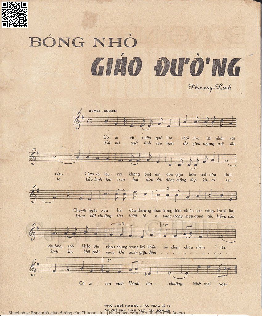 Trang 2 của Sheet nhạc PDF bài hát Bóng nhỏ giáo đường - Phượng Linh, 1. Có ai  về miền quê lửa  khói cho tôi nhắn vài  câu. Cách xa lâu  rồi không biết em  còn giận hờn anh nữa  thôi