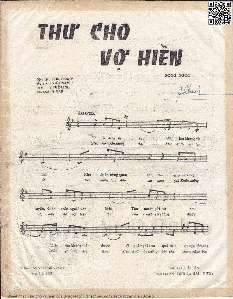 Trang 2 của Sheet nhạc PDF bài hát Thư cho vợ hiền - Song Ngọc, 1. Tôi ở đơn vị  xa. đã  lâu không về  nhà Khu  chiến từng quen  tên