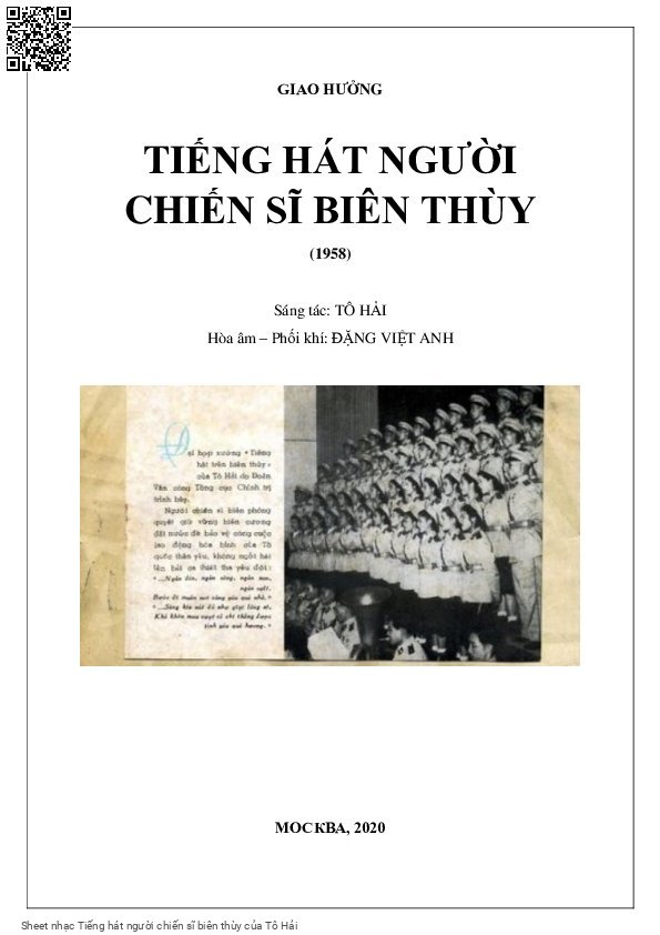 Trang 1 của Sheet nhạc PDF bài hát Tiếng hát người chiến sĩ biên thùy - Tô Hải, Chương I: Larghetto Sustenuto, =48/p;