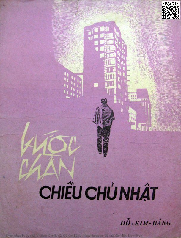 Trang 1 của Sheet nhạc PDF bài hát Bước chân chiều chủ nhật - Đỗ Kim Bảng, Ðêm vẫn chưa buông nhưng chiều dần  tàn. Mây tím giăng ngang trên trời Sài  Gòn Phố phường chìm trong tiếng đời nỉ  non