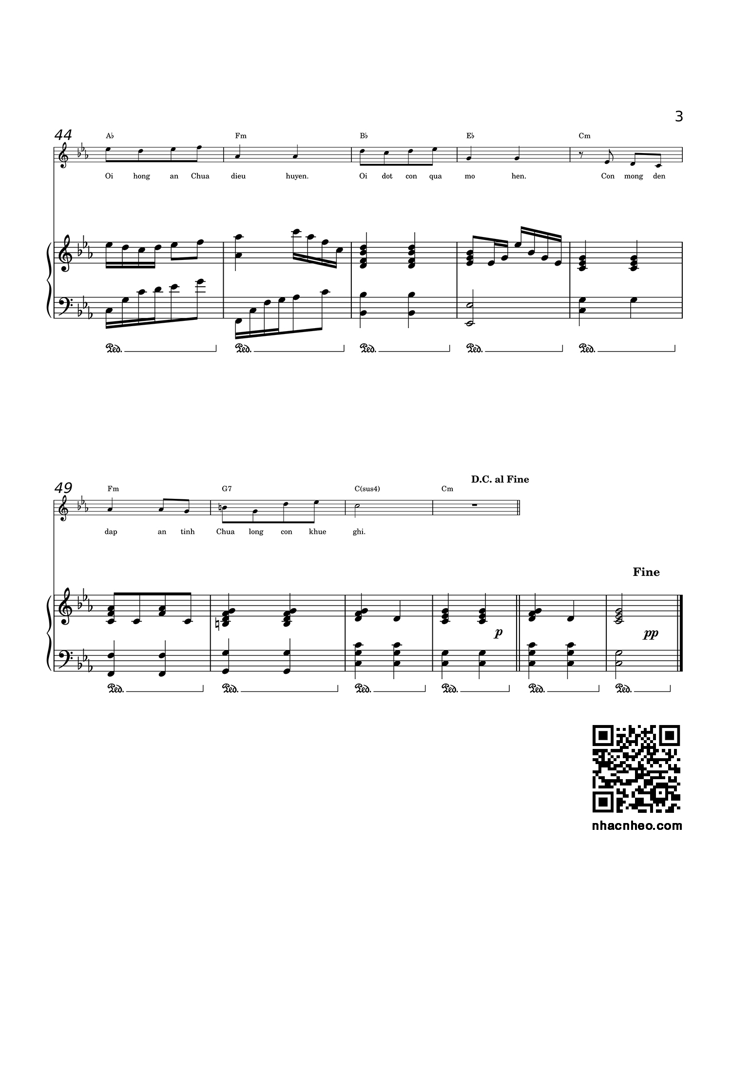 Bao gồm sheet PIANO đệm hát và Sheet lời có nốt kèm sheet intro, Trang 3