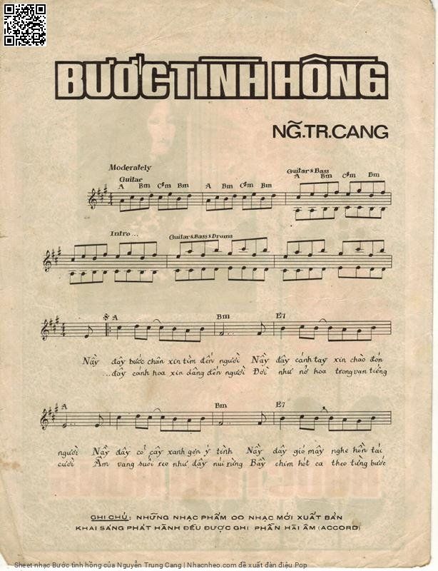 Trang 2 của Sheet nhạc PDF bài hát Bước tình hồng - Nguyễn Trung Cang, 1. Này  đây bước chân xin tìm đến  người