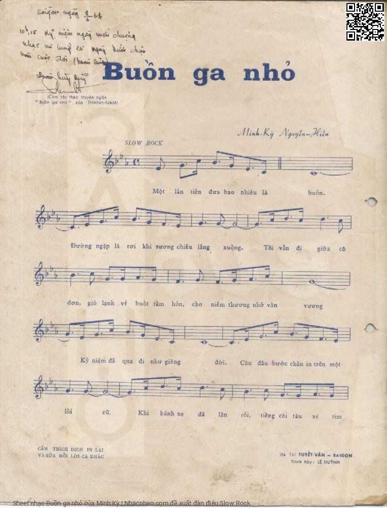 Trang 2 của Sheet nhạc PDF bài hát Buồn ga nhỏ - Minh Kỳ, 1. Một lần tiễn đưa bao nhiêu là  buồn. Đường ngập lá rơi khi sương chiều  lắng xuống