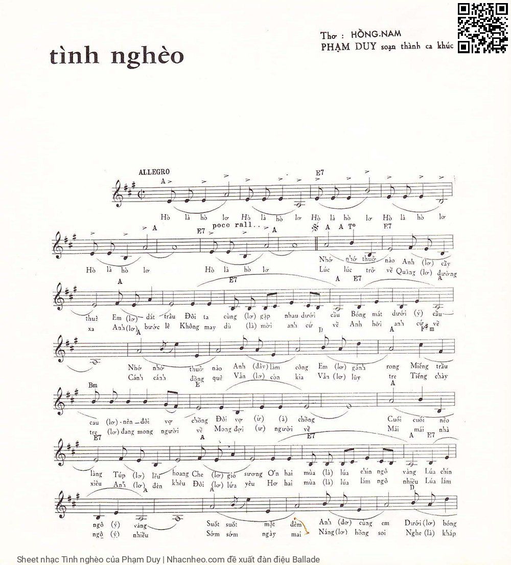 Tình nghèo - Phạm Duy