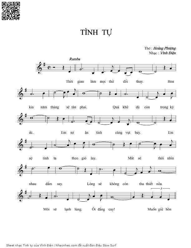 Trang 1 của Sheet nhạc PDF bài hát Tình tự - Vĩnh Điện, Thời  gian làm  mọi  thứ đổi  thay. Hoa  kia năm  tháng sẽ  tàn phai Quá  khứ dù còn trong ký  ức