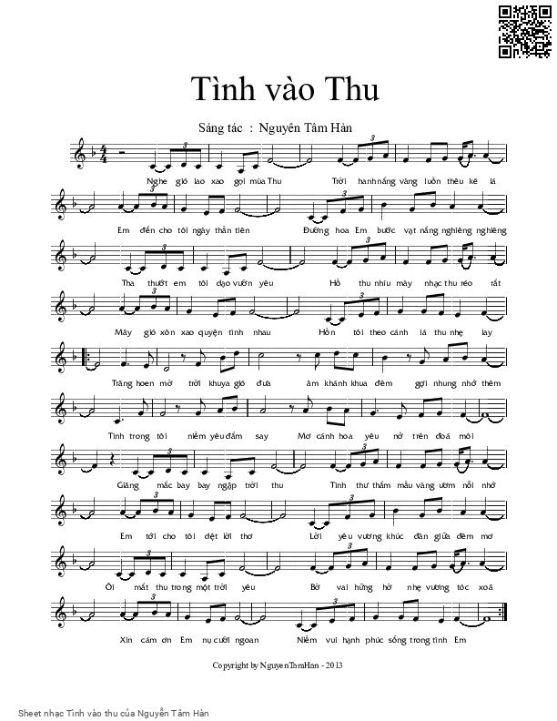 Tình vào thu - Nguyễn Tâm Hàn