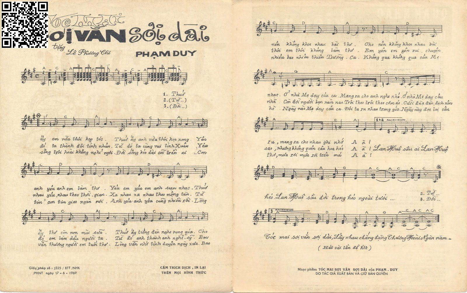 Trang 2 của Sheet nhạc PDF bài hát Tóc mai sợi vắn sợi dài - Phạm Duy, Thuở  ấy em  vừa thôi kẹp  tóc. Thuở ấy anh  vừa thôi học  xong Yêu  anh, yêu  anh em làm  thơ