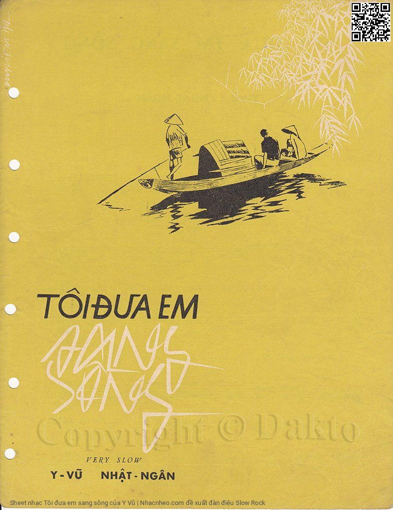 Trang 1 của Sheet nhạc PDF bài hát Tôi đưa em sang sông - Y Vũ, 1. Tôi đưa em sang  sông, chiều xưa mưa rơi âm  thầm.. Để thấm ướt chiếc áo  xanh và  đẫm ướt mái tóc  em.