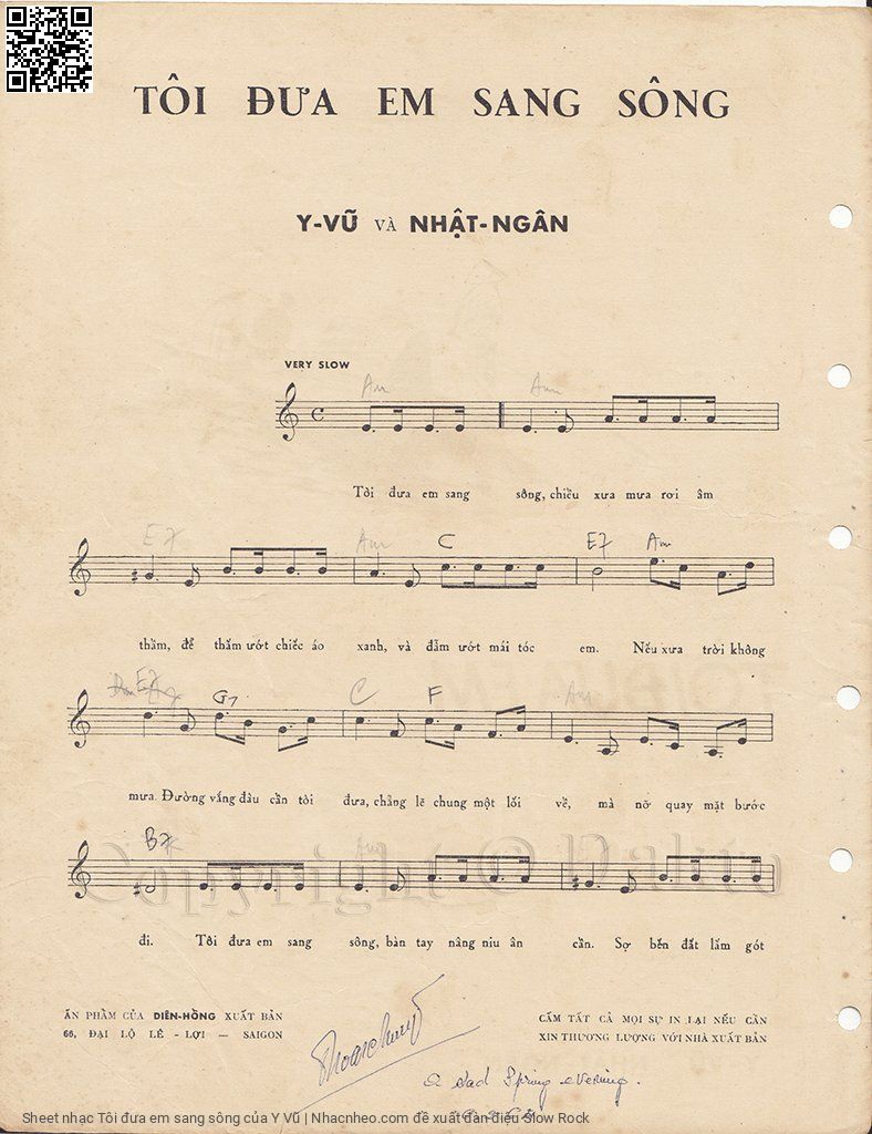 Trang 2 của Sheet nhạc PDF bài hát Tôi đưa em sang sông - Y Vũ, 1. Tôi đưa em sang  sông, chiều xưa mưa rơi âm  thầm.. Để thấm ướt chiếc áo  xanh và  đẫm ướt mái tóc  em.