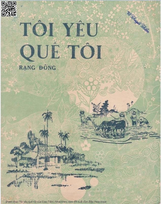 Trang 1 của Sheet nhạc PDF bài hát Tôi yêu quê tôi - Giao Tiên, 1.  Tôi yêu quê tôi. miền Nam gió  biển Tôi yêu quê tôi tình yêu chất  phác