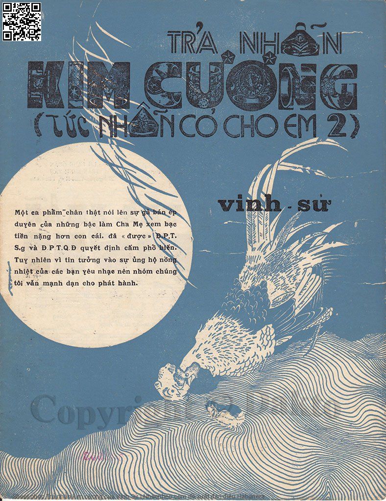 Trang 1 của Sheet nhạc PDF bài hát Trả nhẫn kim cương - Vinh Sử, Version 1:.  1. Trả nhẫn kim  cương cho kẻ kêu chồng