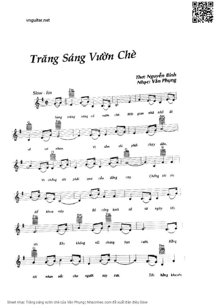 Trang 4 của Sheet nhạc PDF bài hát Trăng sáng vườn chè - Văn Phụng, Sáng  trăng sáng cả vườn chè. Một gian nhà  nhỏ đi về có  nhau Vì  tằm tôi phải chạy  dâu