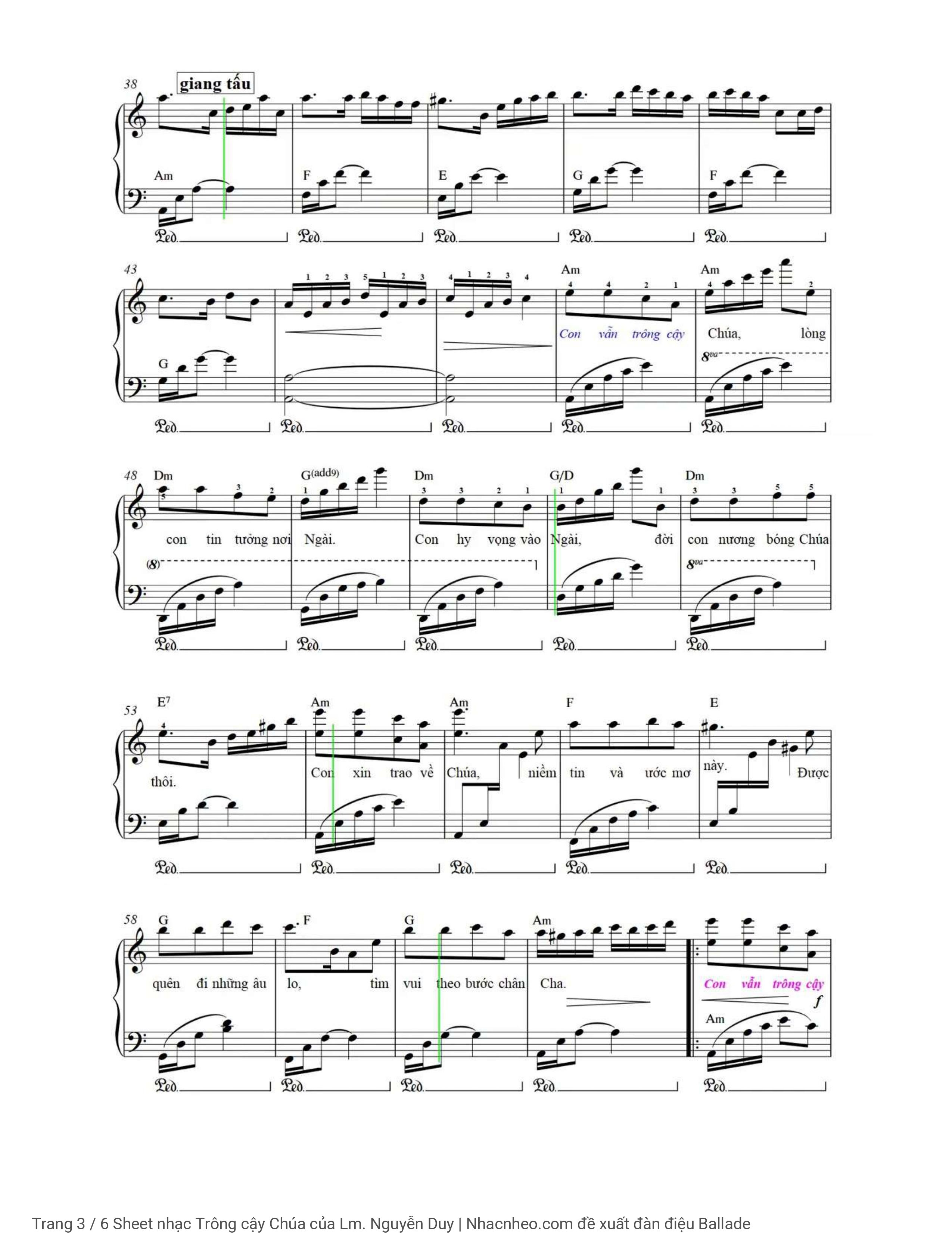 Trang 3 của Sheet nhạc PDF Piano bài hát Trông cậy Chúa Piano solo - Lm. Nguyễn Duy, Có sheet SOLO Piano và sheet lời hát có nốt kèm intro.  Bản đẹp vui lòng liên hệ tác giả trong link Youtube