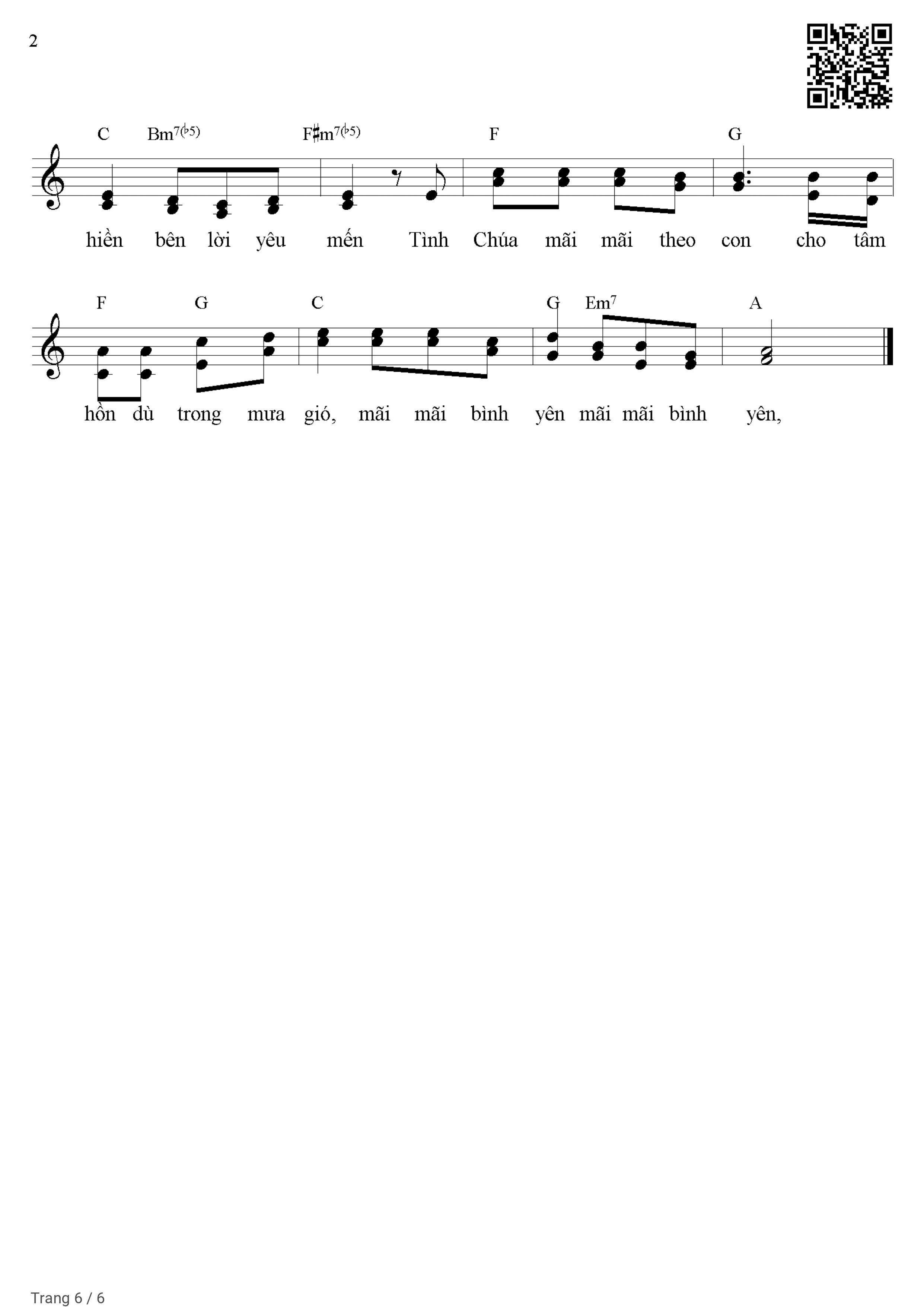 Trang 6 của Sheet nhạc PDF Piano bài hát Trông cậy Chúa Piano solo - Lm. Nguyễn Duy