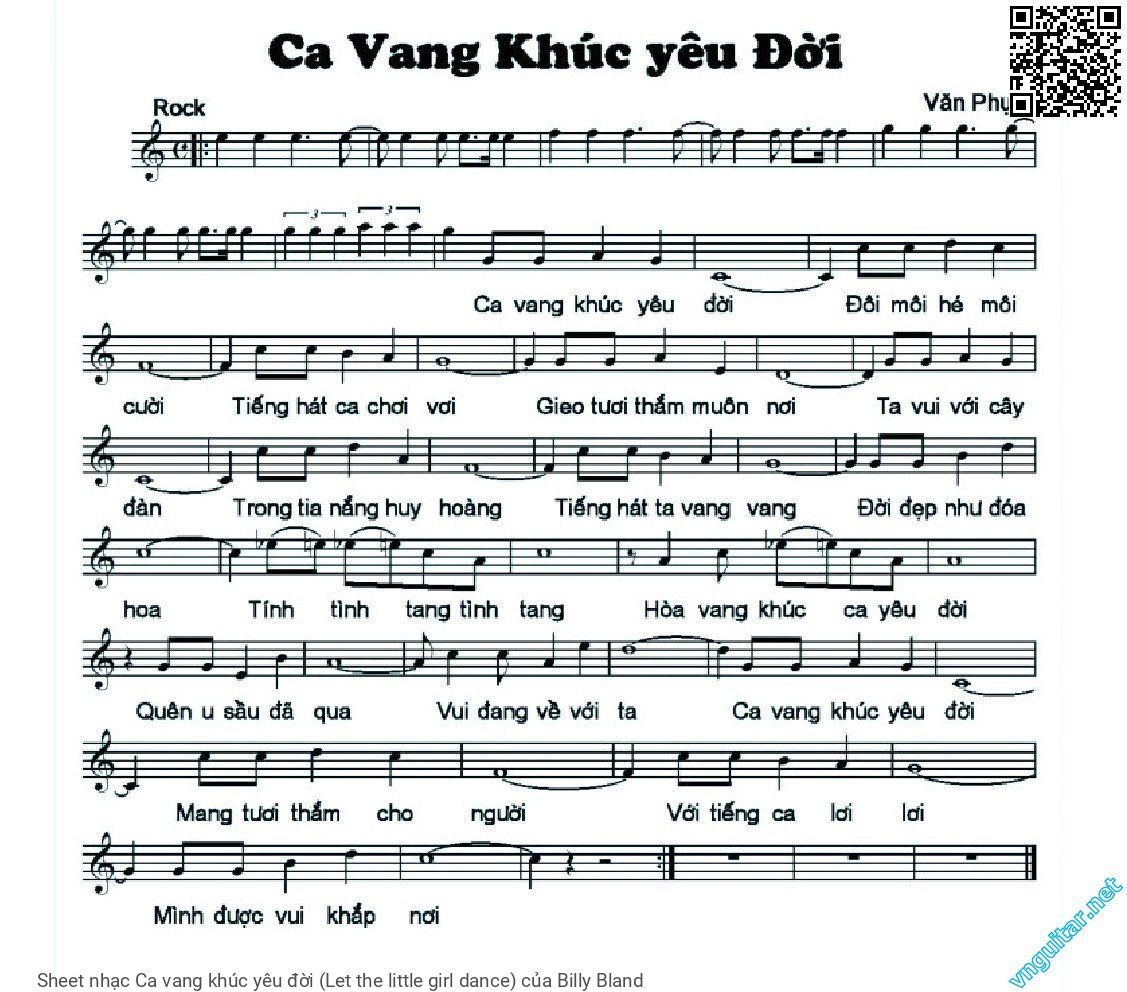 Sheet nhạc Ca vang khúc yêu đời (Let the little girl dance)