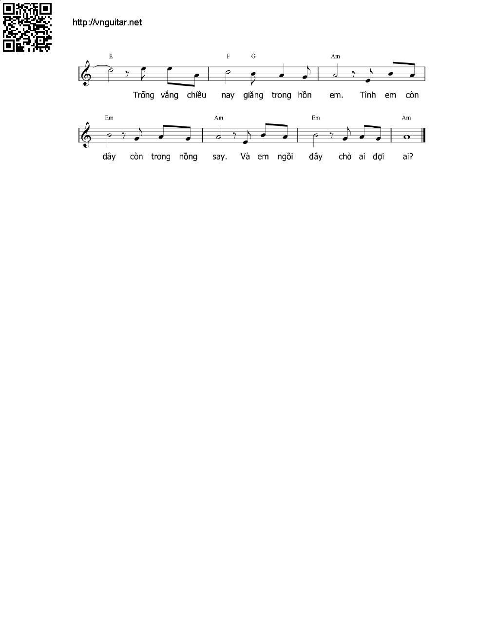 Trang 2 của Sheet nhạc PDF bài hát Trống vắng - Quốc Hùng, Ngồi nhìn chiếc lá rụng  rơi theo cội  nguồn  lá  rơi lá  rơi. Rồi khi anh đến dịu  êm trong cuộc  đời  nhớ  thêm nhớ  thêm