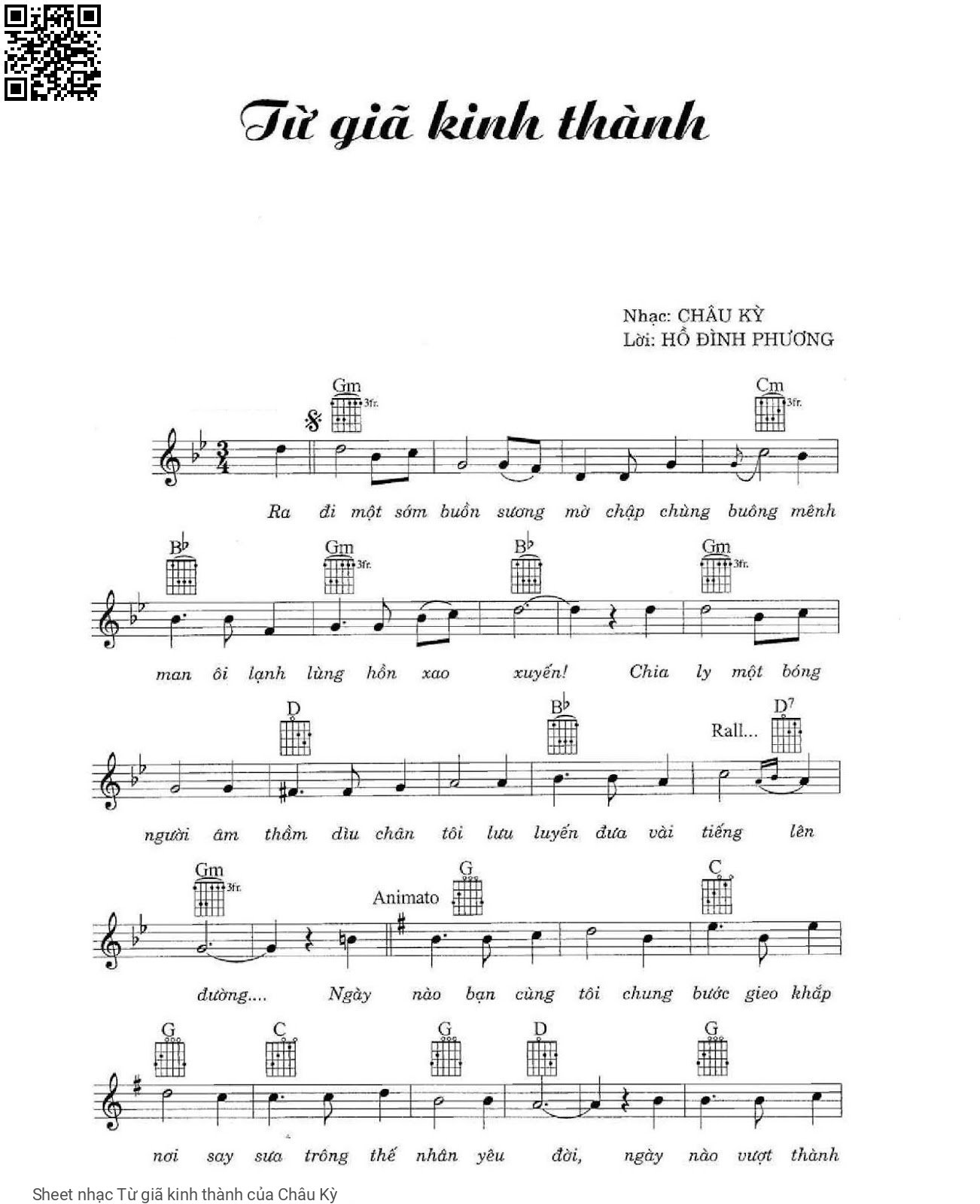 Từ giã kinh thành