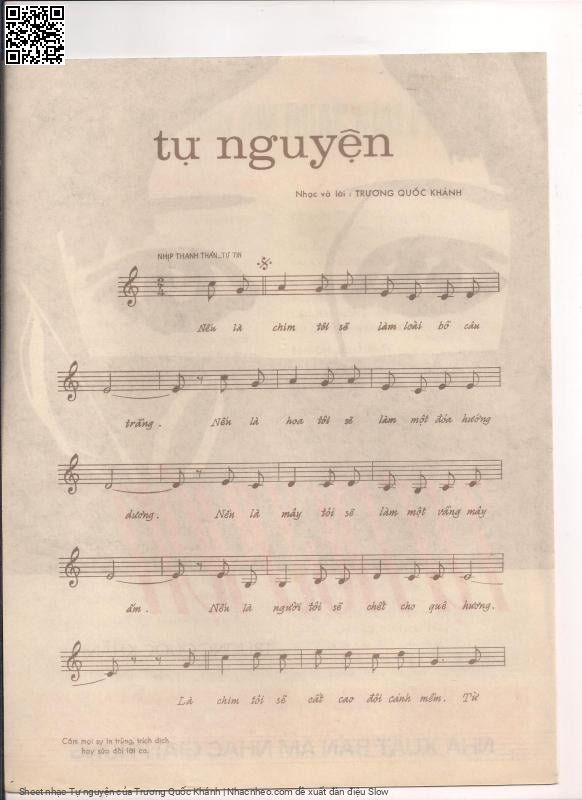 Trang 3 của Sheet nhạc PDF bài hát Tự nguyện - Trương Quốc Khánh, Nếu là  chim, tôi sẽ  là loài bồ câu  trắng. Nếu là  hoa, tôi sẽ  là một đoá hướng  dương
