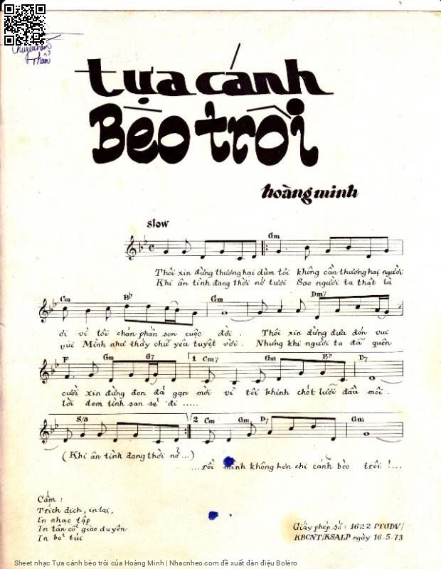 Trang 2 của Sheet nhạc PDF bài hát Tựa cánh bèo trôi - Hoàng Minh, 1. Thôi xin đừng thương hại dùm  tôi. Không cần thương hại người  ơi Vì tôi  chán phấn son cuộc  đời