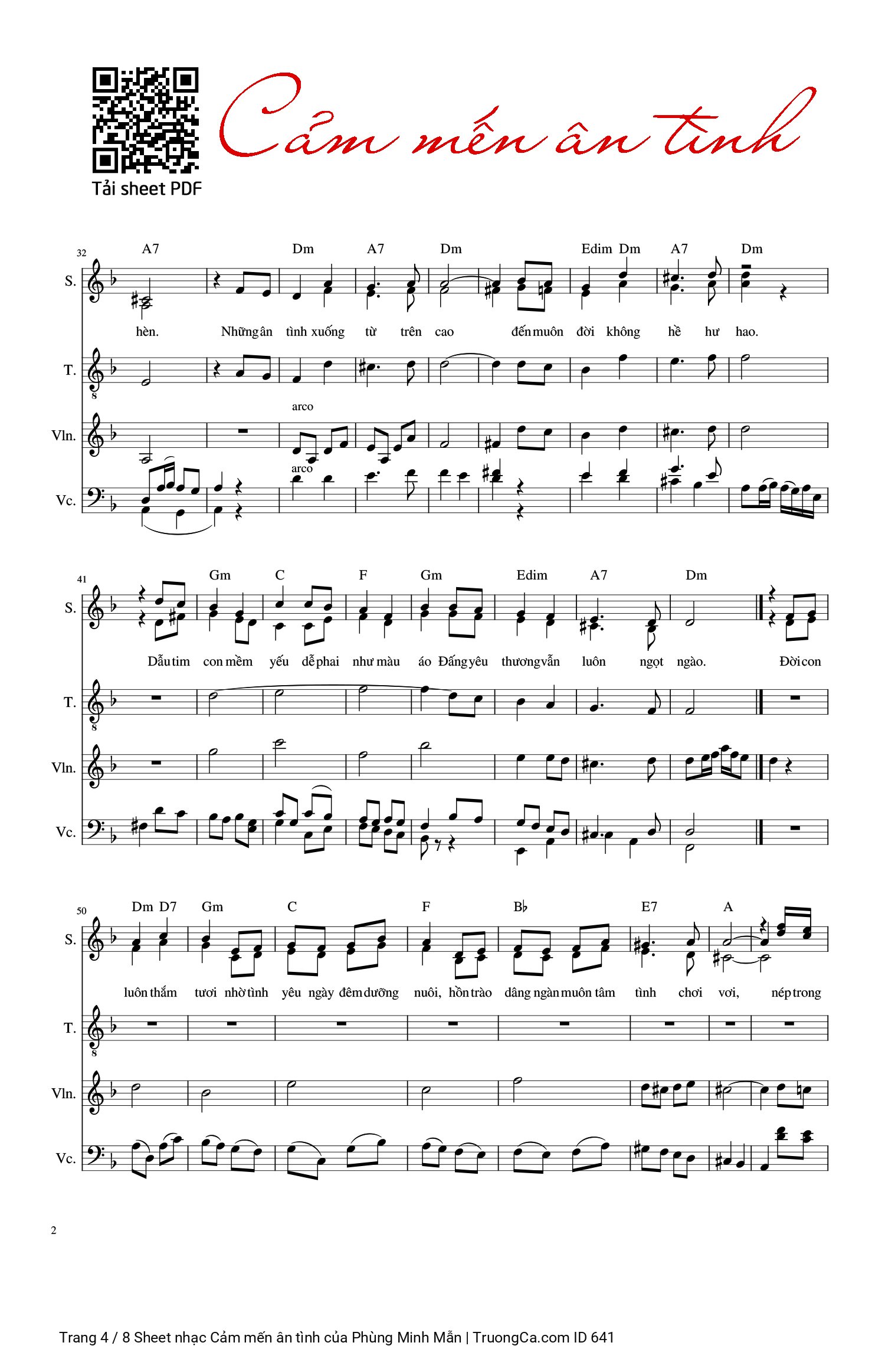 Trang 4 của Sheet nhạc PDF Piano bài hát Cảm mến ân tình - Phùng Minh Mẫn