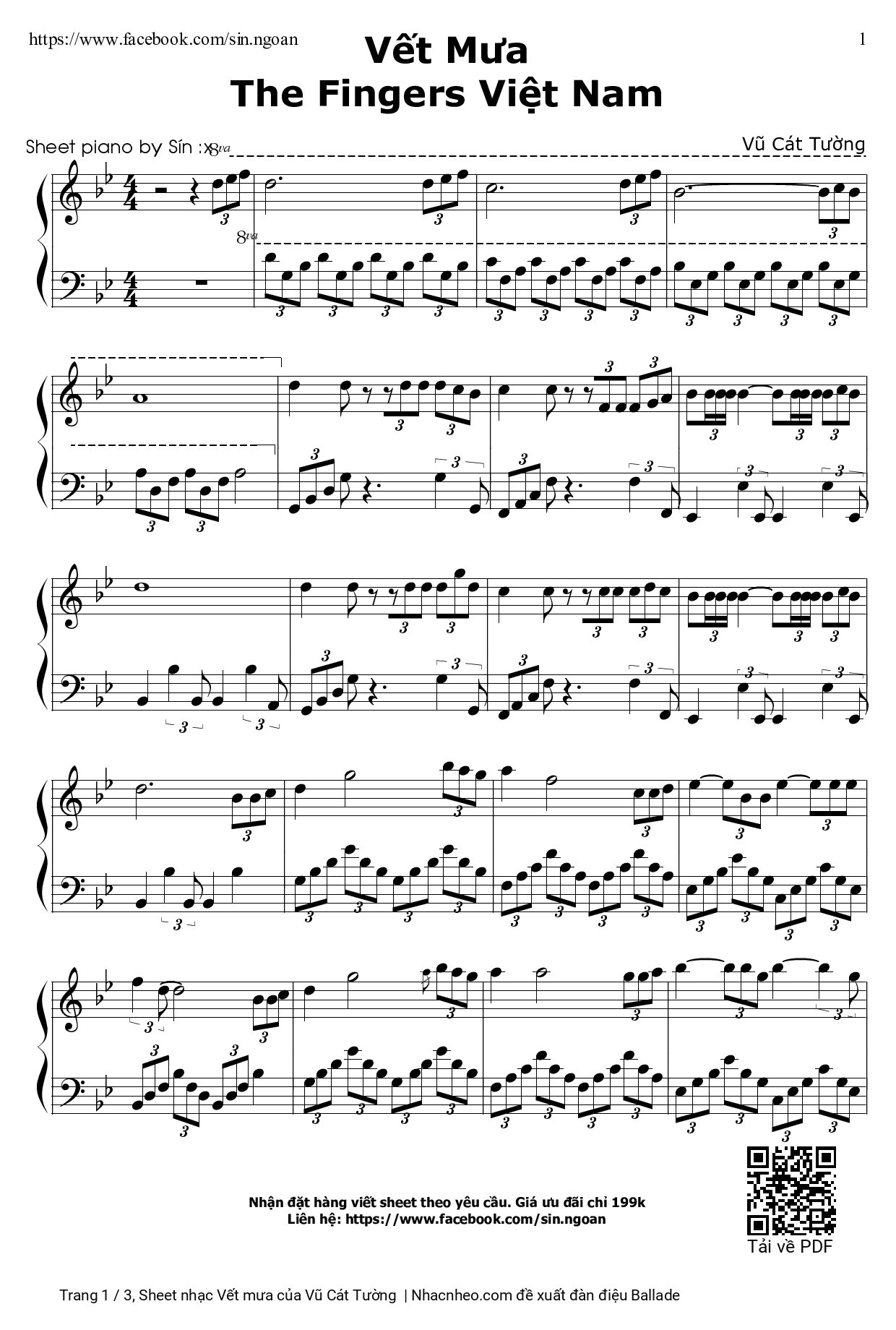 Vết mưa Piano - Vũ Cát Tường