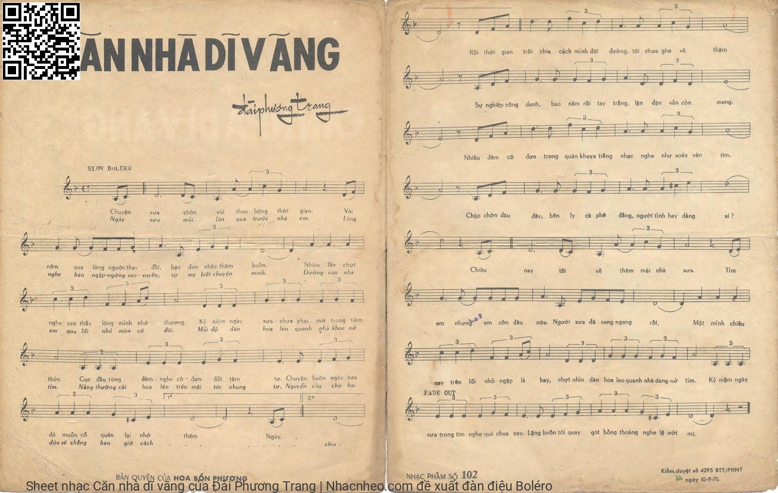 Trang 2 của Sheet nhạc PDF bài hát Căn nhà dĩ vãng - Đài Phương Trang, 1. Chuyện  xưa, chôn vùi theo bóng thời gian. Mà  nay lòng người nhiều thay  đổi bạc đen nhắc thêm  buồn