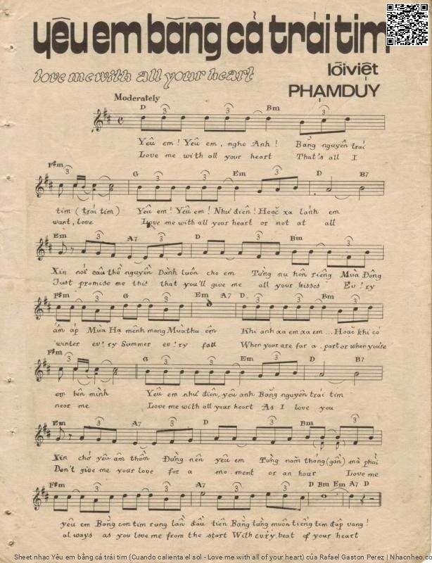 Trang 3 của Sheet nhạc PDF bài hát Yêu em bằng cả trái tim (Cuando calienta el sol - Love me with all of your heart) - Rafael Gaston Perez, Version 1: