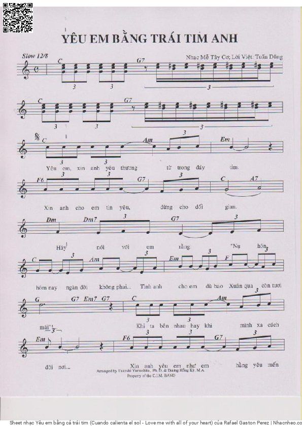 Trang 5 của Sheet nhạc PDF bài hát Yêu em bằng cả trái tim (Cuando calienta el sol - Love me with all of your heart) - Rafael Gaston Perez, Version 1: