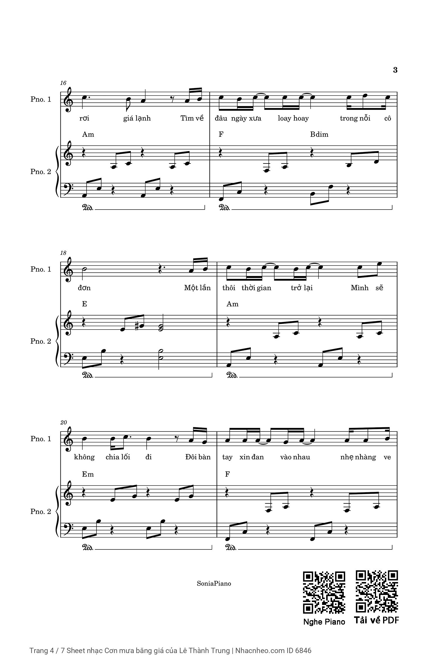 Trang 4 của Sheet nhạc PDF Piano bài hát Cơn mưa băng giá - Lê Thành Trung, Gồm Sheet Lời hợp âm và Sheet Piano đệm hát, Solo ca khúc Cơn mưa băng giá. Nhìn từng giọt  mưa nhẹ rơi ngoài hiên nơi xa em  có hay không