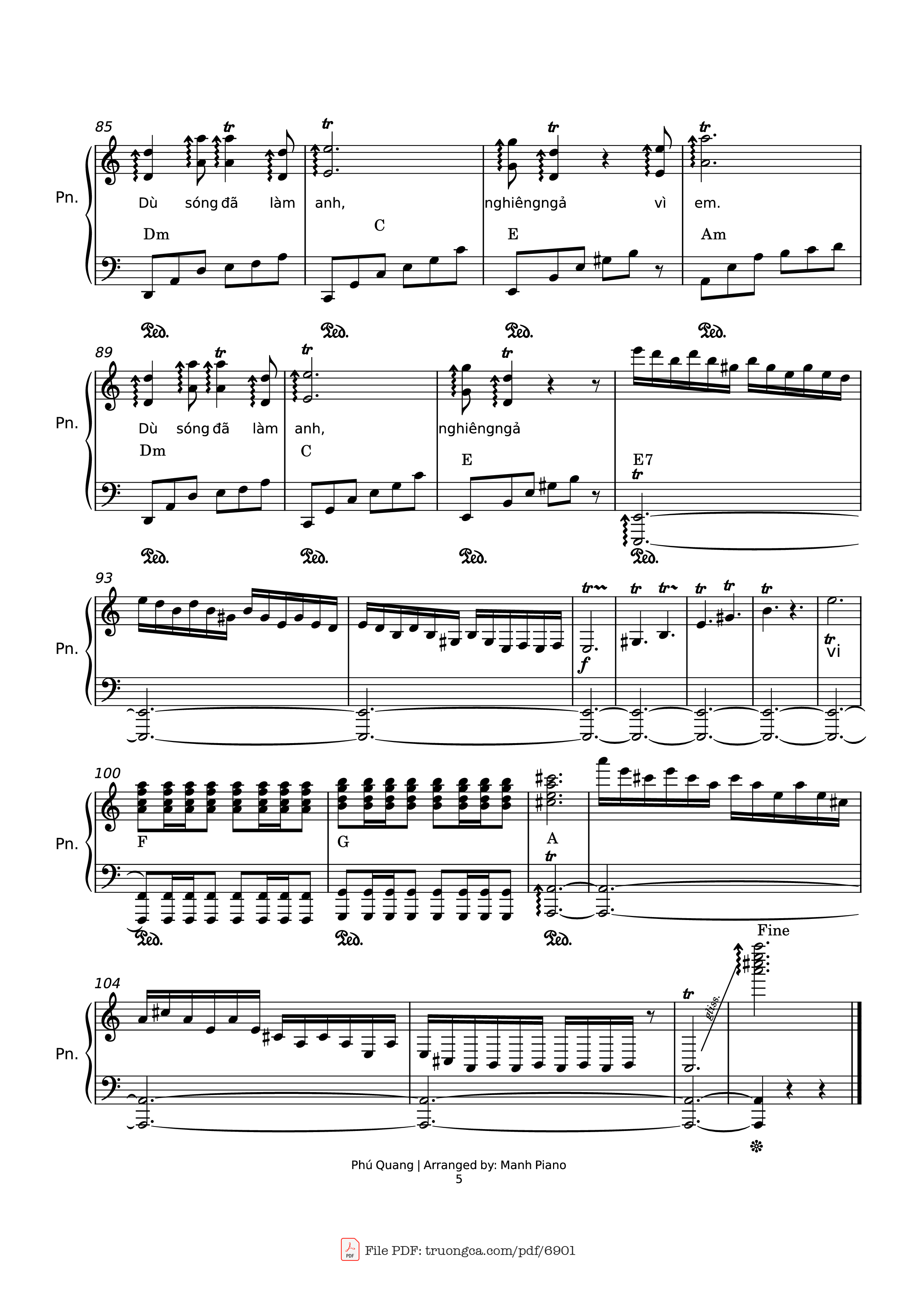 Trang 5 của Sheet nhạc PDF bài hát Biển, Nỗi Nhớ Và Em Piano cover - Hữu Thỉnh
