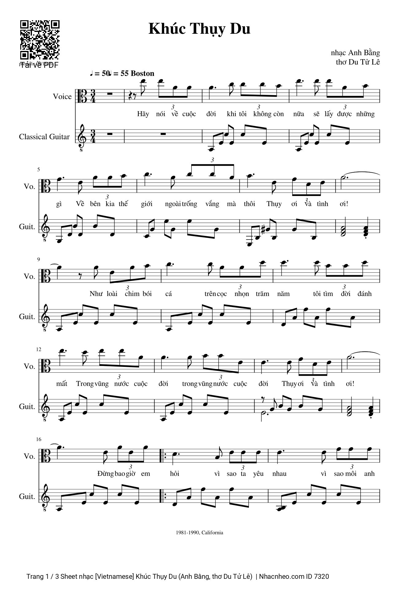 Trang 1 của Sheet nhạc PDF bài hát Khúc Thụy Du Piano Solo - Anh Bằng, Hãy nói về cuộc đời khi tôi không còn nữa, Sẽ lấy được những gì về bên kia thế giới, Ngoài trống vắng...