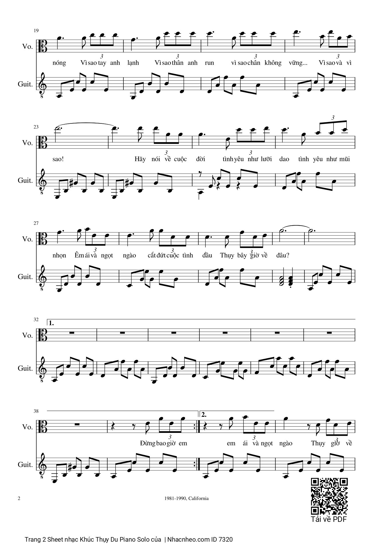 Trang 2 của Sheet nhạc PDF bài hát Khúc Thụy Du Piano Solo - Anh Bằng, Hãy nói về cuộc đời khi tôi không còn nữa, Sẽ lấy được những gì về bên kia thế giới, Ngoài trống vắng...