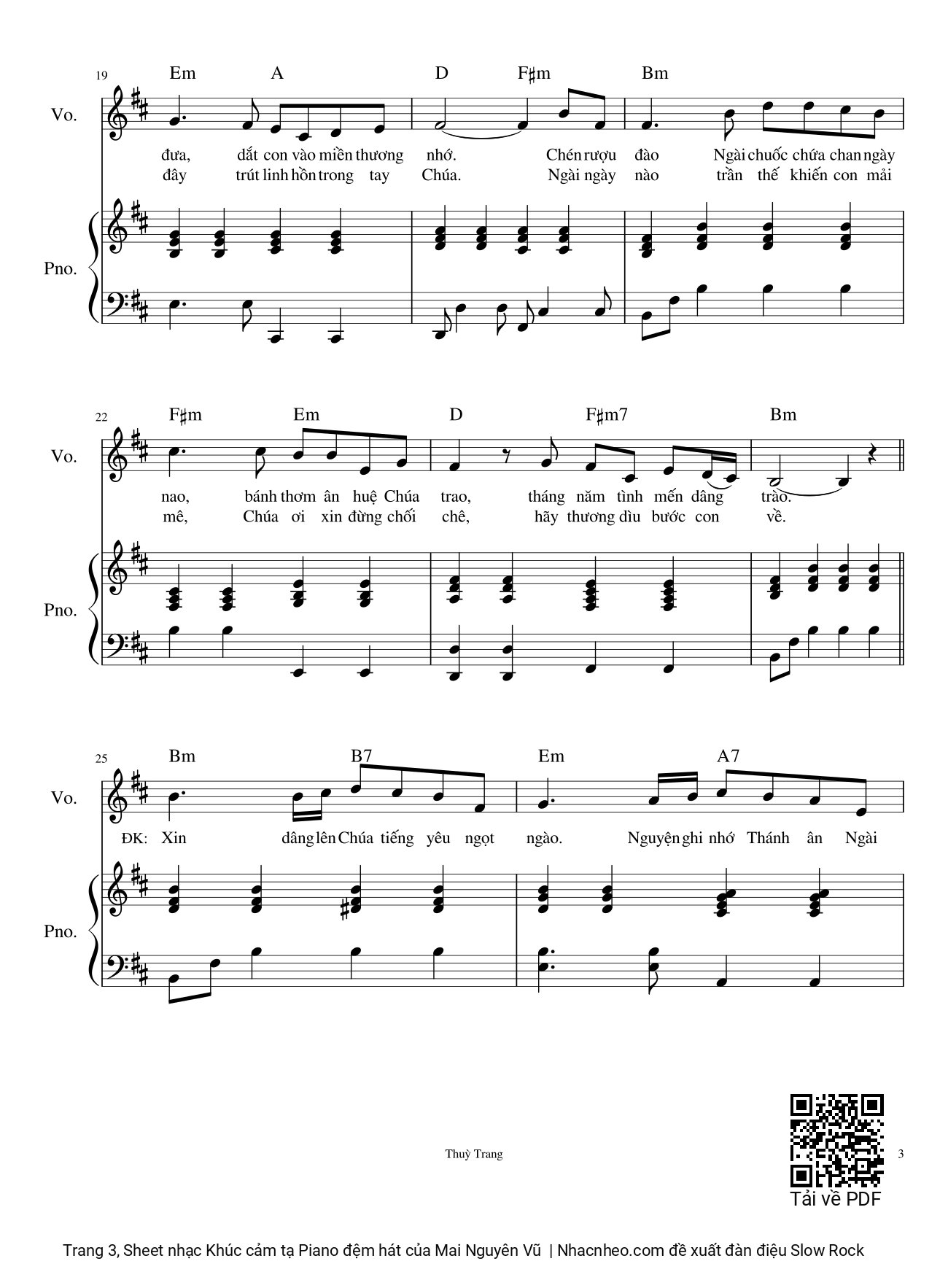 Trang 3 của Sheet nhạc PDF bài hát Khúc cảm tạ Piano đệm hát - Mai Nguyên Vũ, Khúc cảm tạ từ đó âm ba vọng ngân. Rộn rã trong tim ngày đêm tán dương tình yêu Thiên Chúa