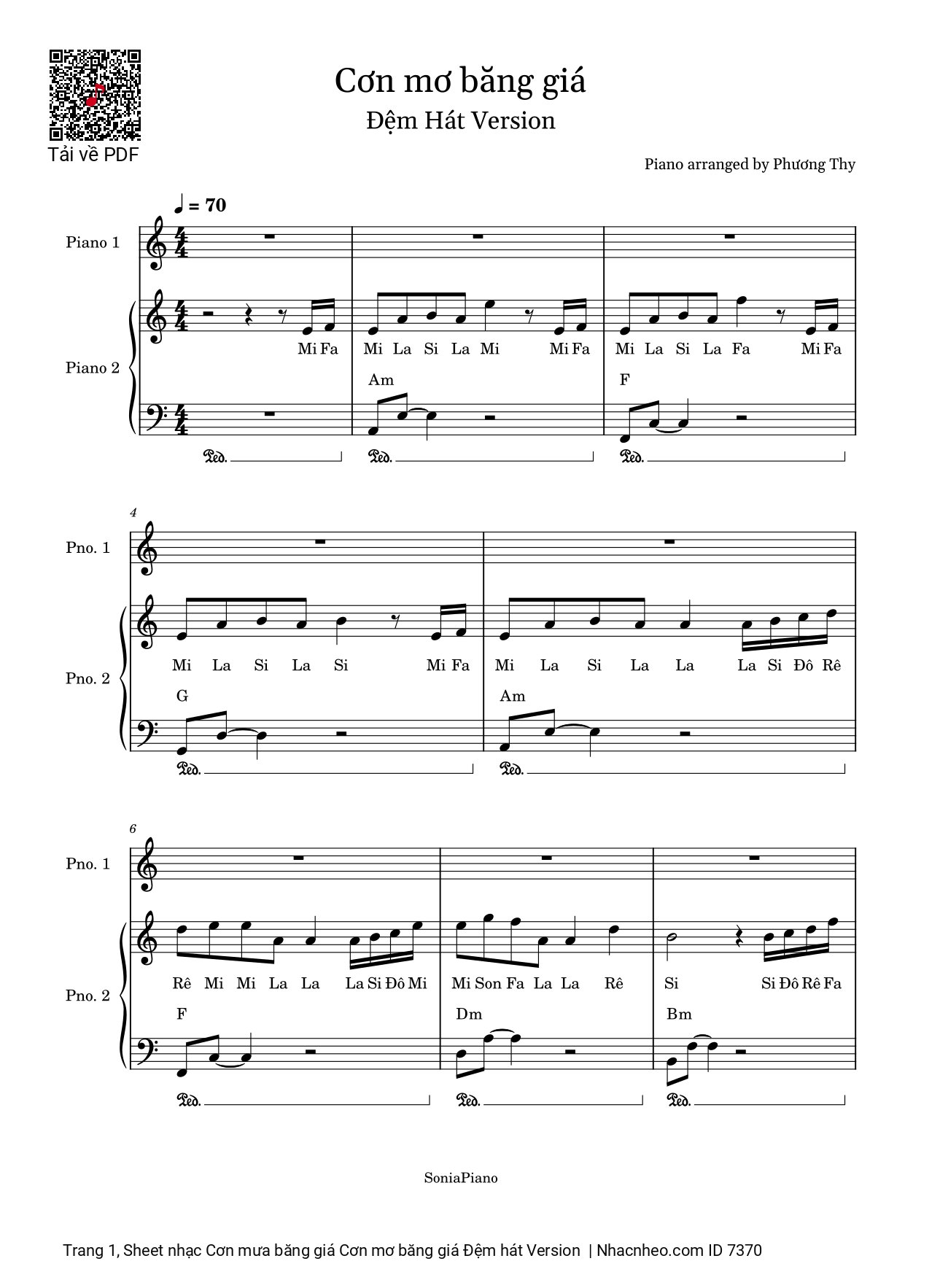 Trang 1 của Sheet nhạc PDF bài hát Cơn mưa băng giá Piano đệm hát - Lê Thành Trung, Dù là cơn mơ băng giá dù đợi chờ là nỗi xót xa. Dù tình chỉ là mong manh bờ môi còn khao khát chờ