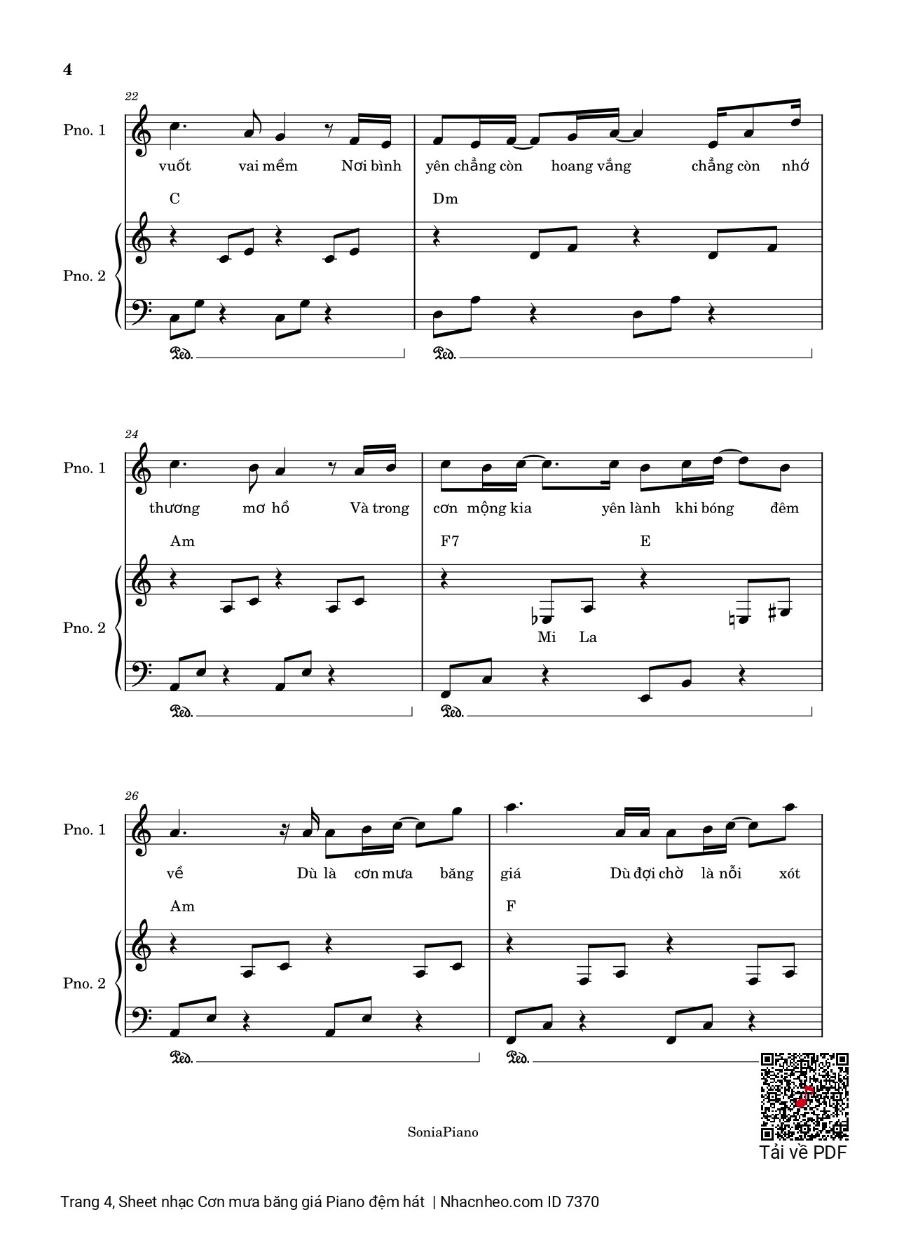 Trang 4 của Sheet nhạc PDF bài hát Cơn mưa băng giá Piano đệm hát - Lê Thành Trung, Dù là cơn mơ băng giá dù đợi chờ là nỗi xót xa. Dù tình chỉ là mong manh bờ môi còn khao khát chờ