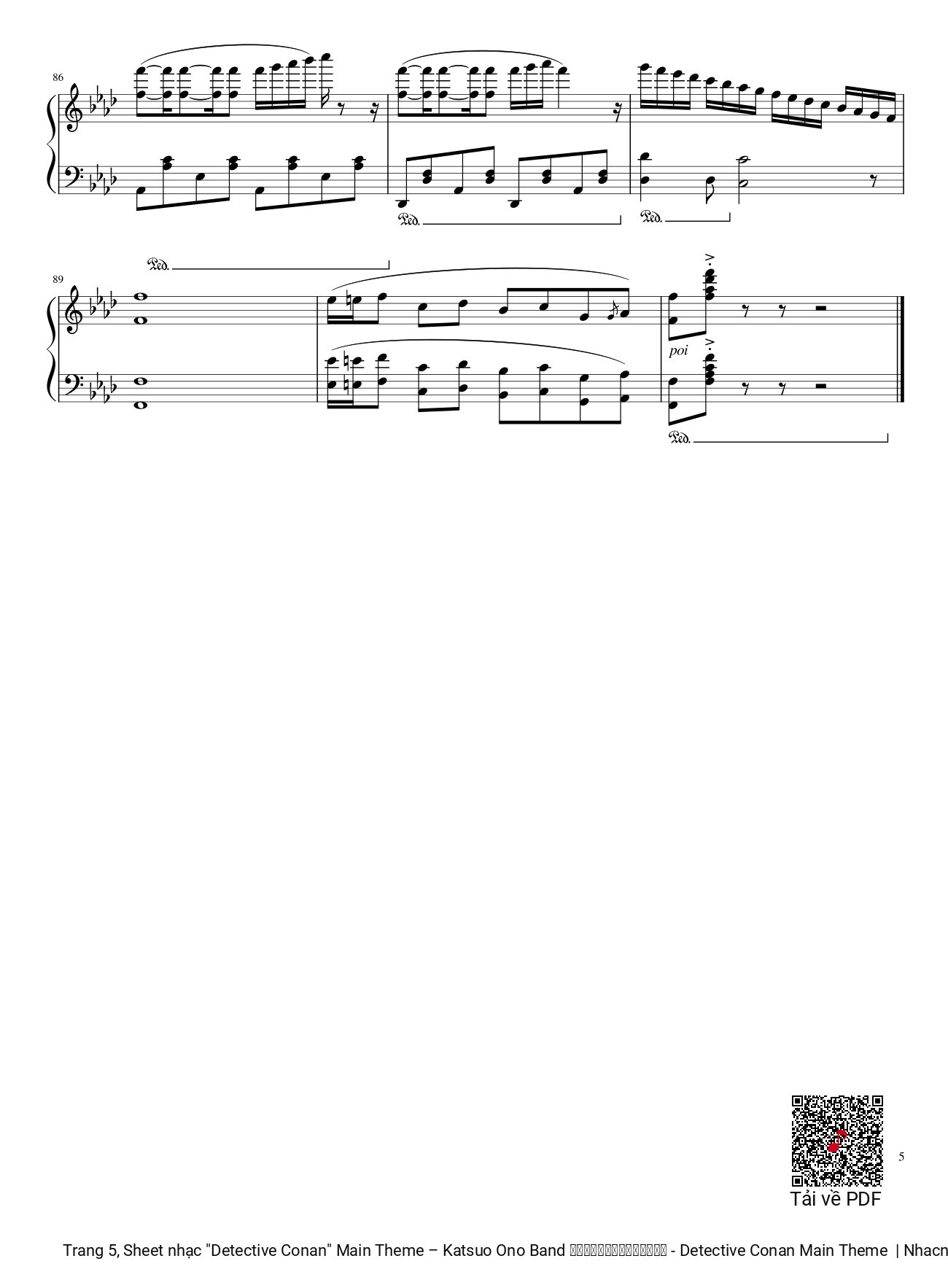 Trang 5 của Sheet nhạc PDF bài hát Detective Conan Main Theme Piano - Katsuo Ono Band, Detective Conan Main Theme  Katsuo Ono Band 「名探偵コナン」メインテーマ  Detective Conan Main Theme