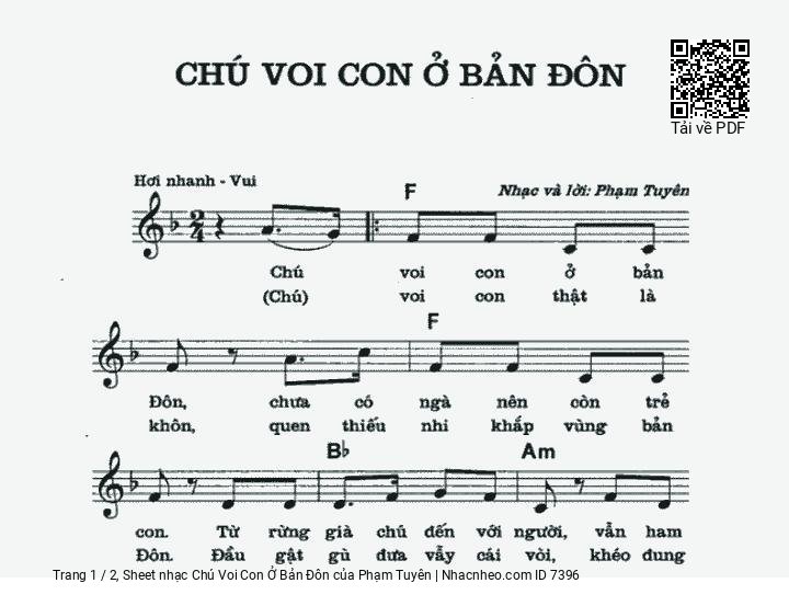 Sheet nhạc Chú Voi Con Ở Bản Đôn