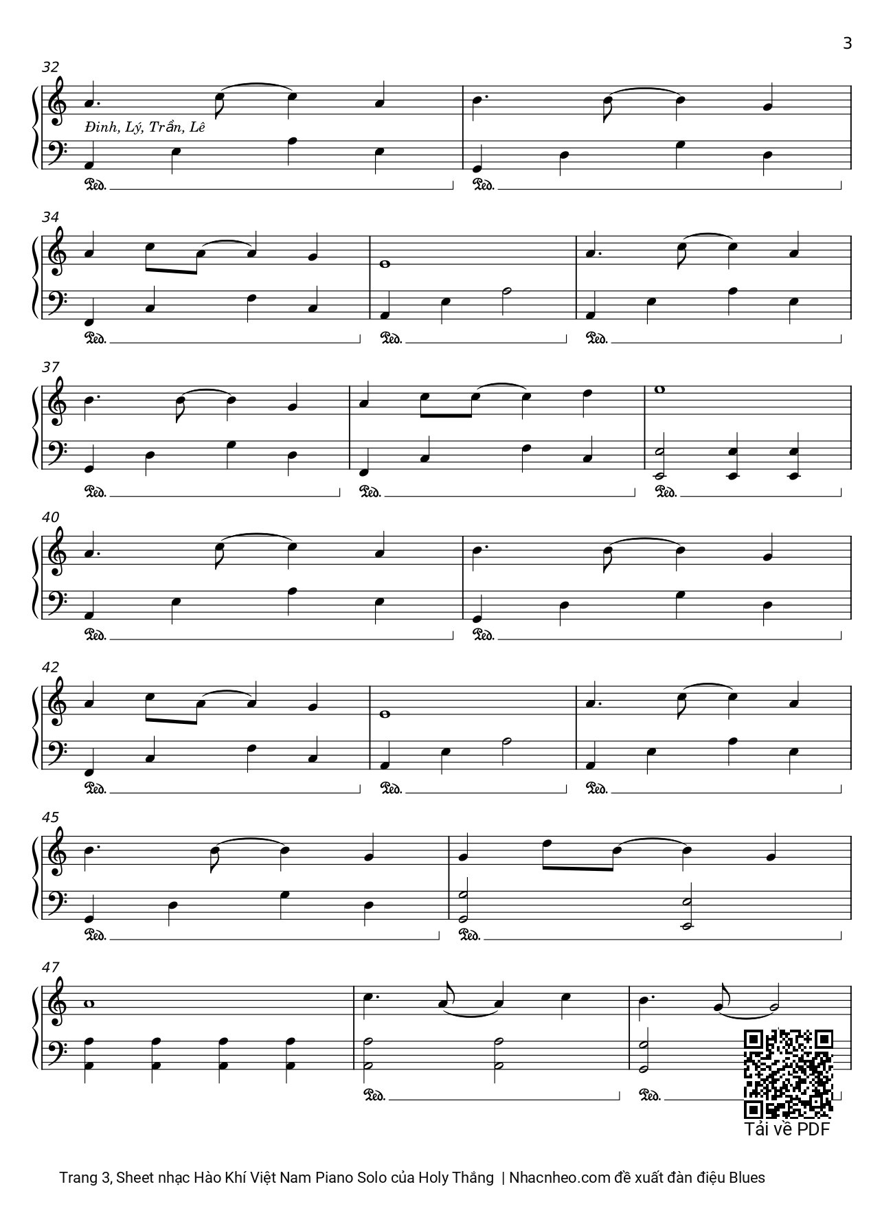 Trang 3 của Sheet nhạc PDF bài hát Hào Khí Việt Nam Piano Solo - Holy Thắng, Việt Nam ơi, giống hùng thiêng