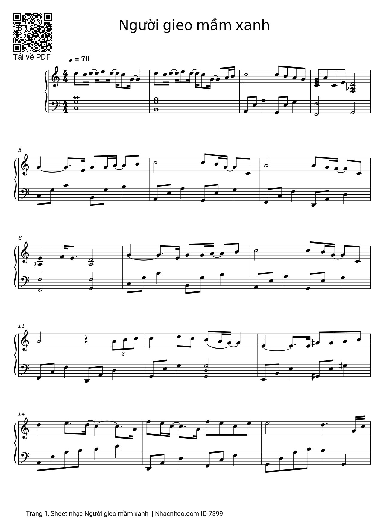 Người gieo mầm xanh Piano