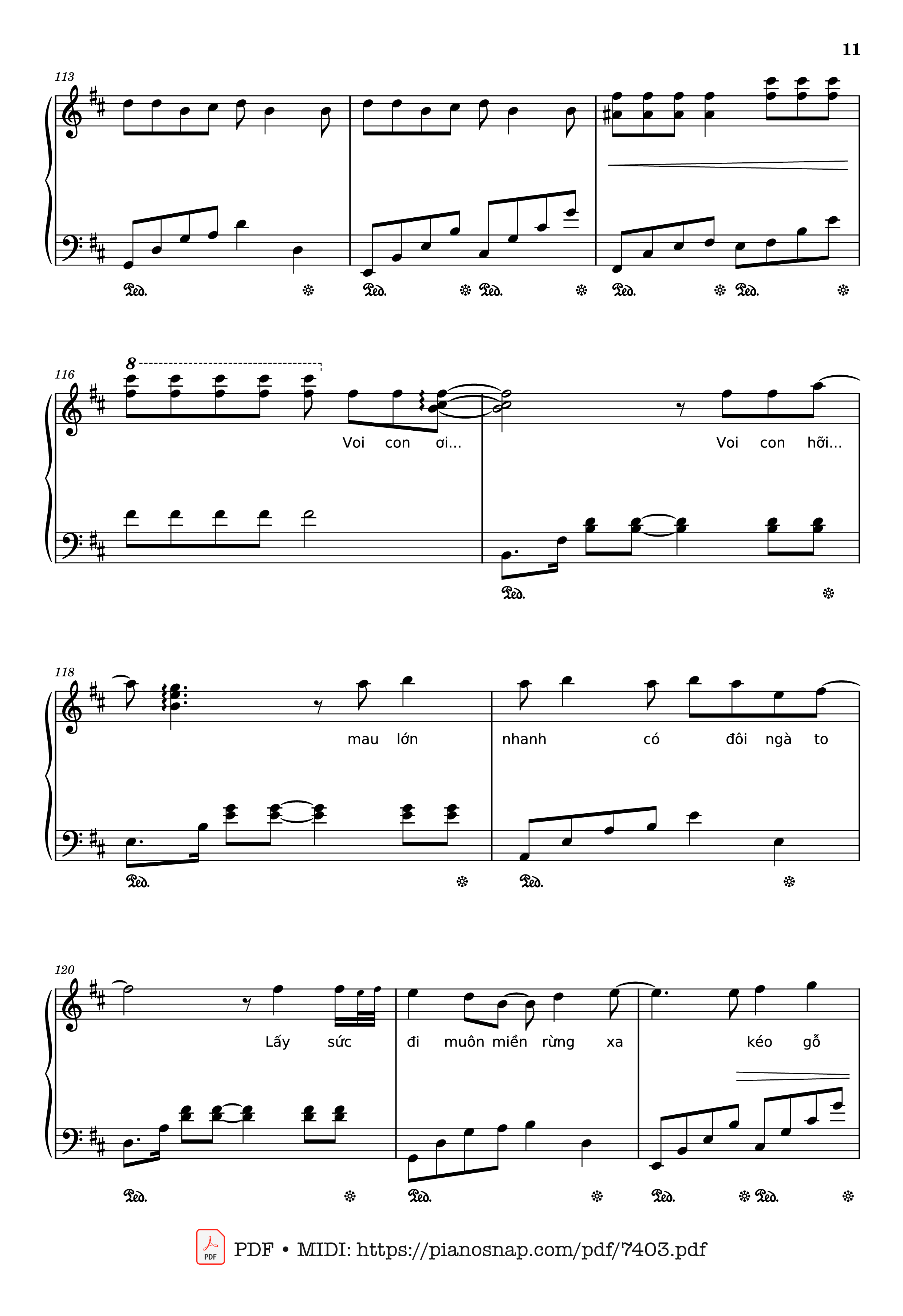 Trang 11 của Sheet nhạc PDF Piano bài hát Mashup Chú voi con ở bản Đôn + Một lần Thôi + Anh cứ đi đi + Cầu Vồng Khuyết mashup Piano - Phạm Tuyên