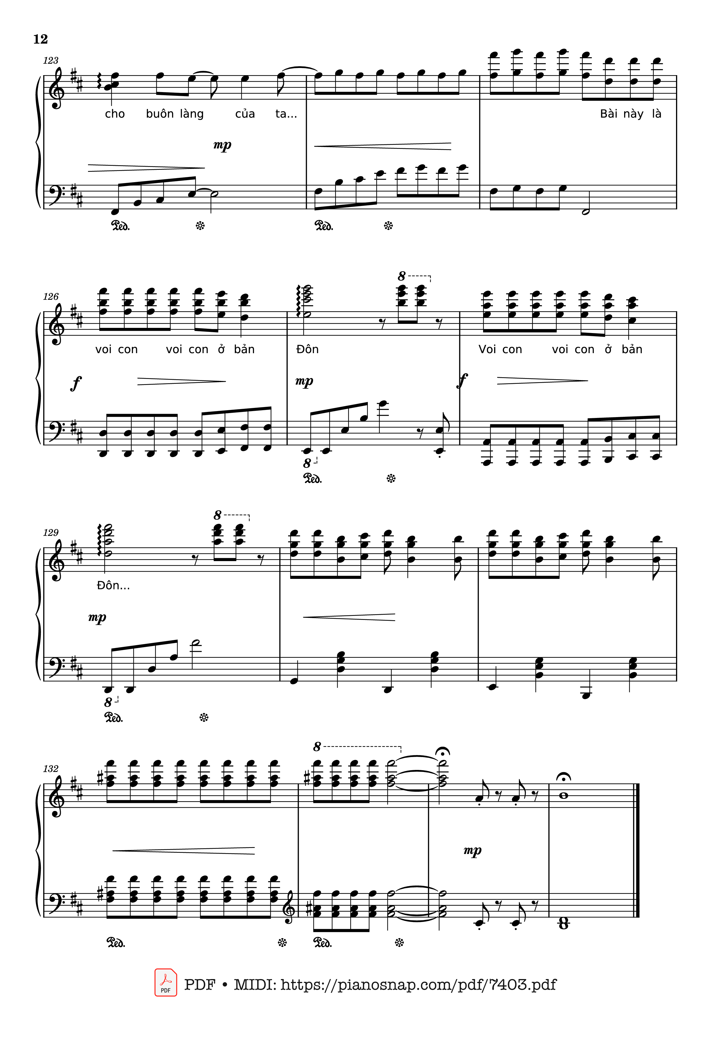 Trang 12 của Sheet nhạc PDF Piano bài hát Mashup Chú voi con ở bản Đôn + Một lần Thôi + Anh cứ đi đi + Cầu Vồng Khuyết mashup Piano - Phạm Tuyên