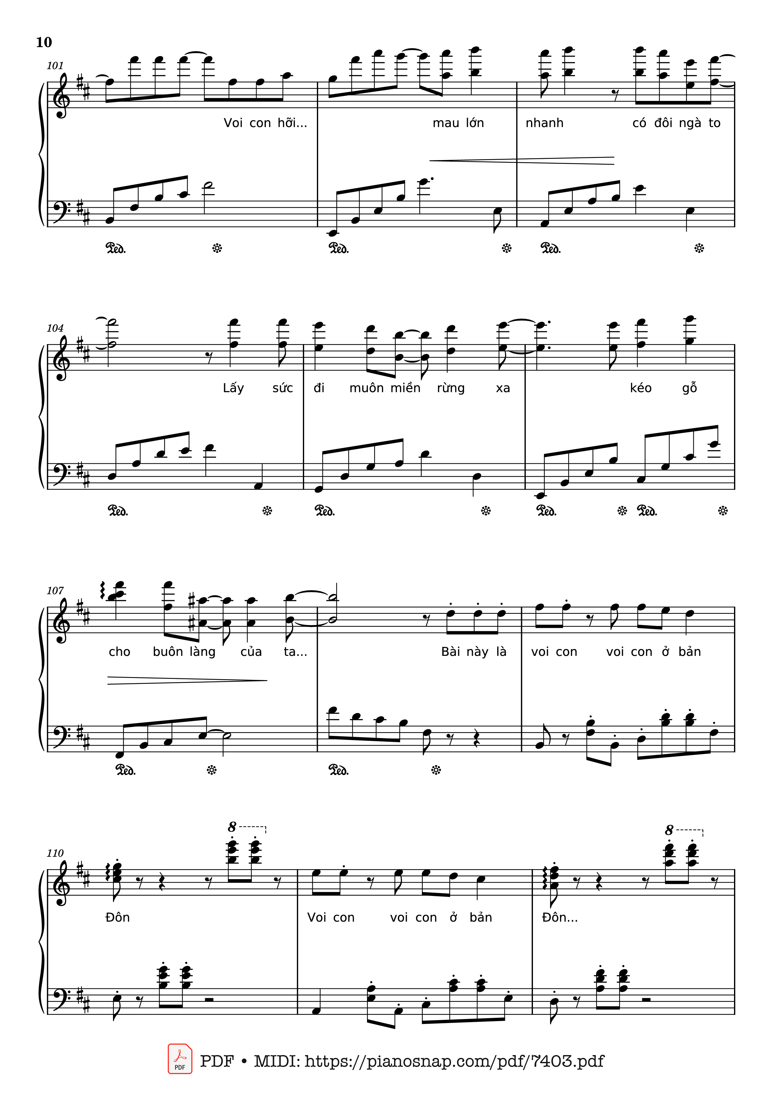 Trang 10 của Sheet nhạc PDF Piano bài hát Mashup Chú voi con ở bản Đôn + Một lần Thôi + Anh cứ đi đi + Cầu Vồng Khuyết mashup Piano - Phạm Tuyên